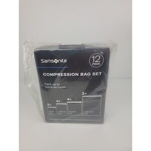 Samsonite 12 Pack Compression Bag Set Travel Space Saver Vacuum Roll Bags NEW